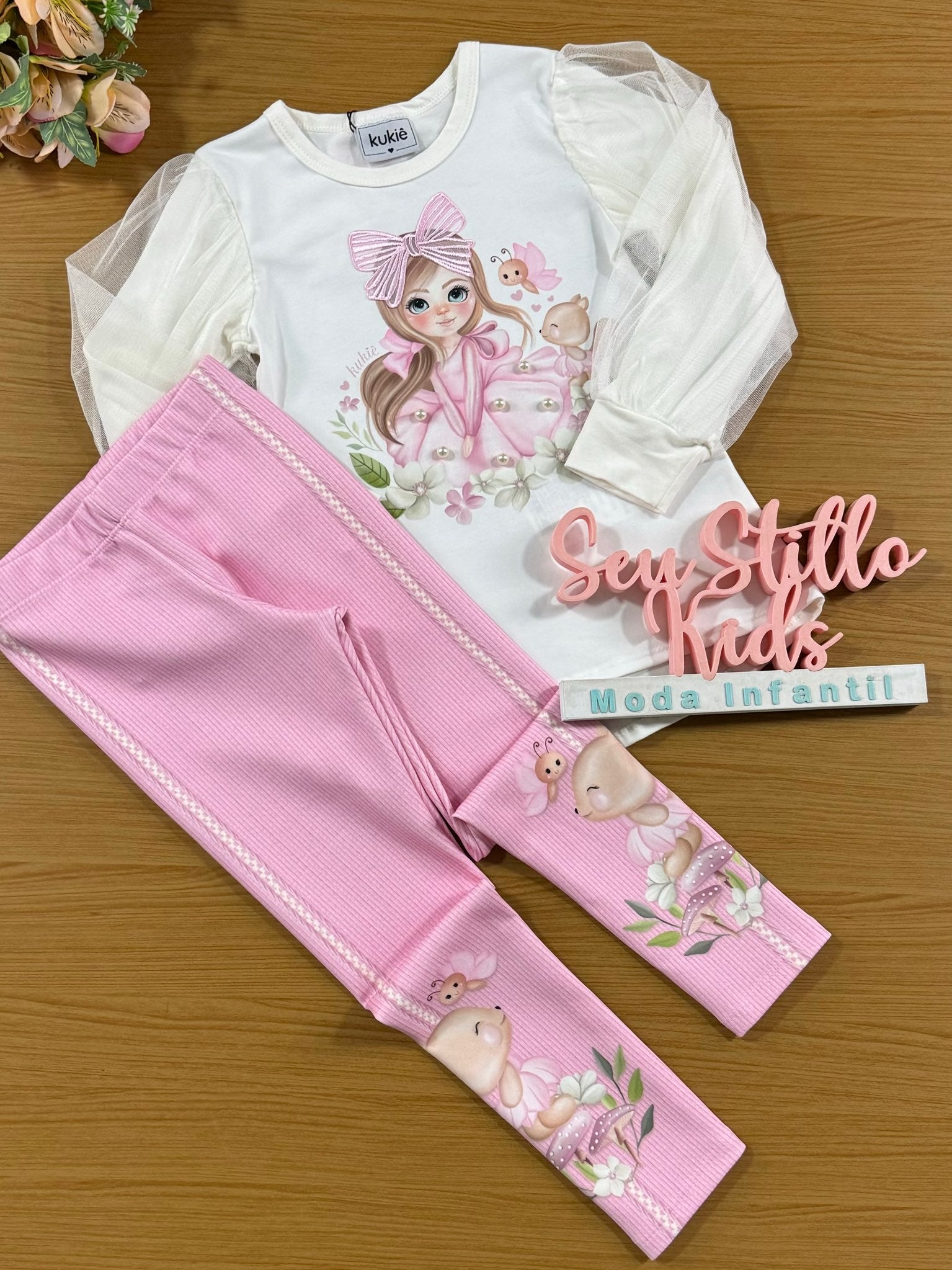 Conjunto Infantil Kukie Inverno Calça e Blusa Fadinha