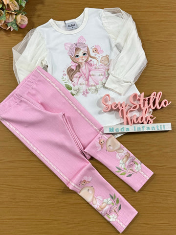Conjunto Infantil Kukie Inverno Calça e Blusa Fadinha