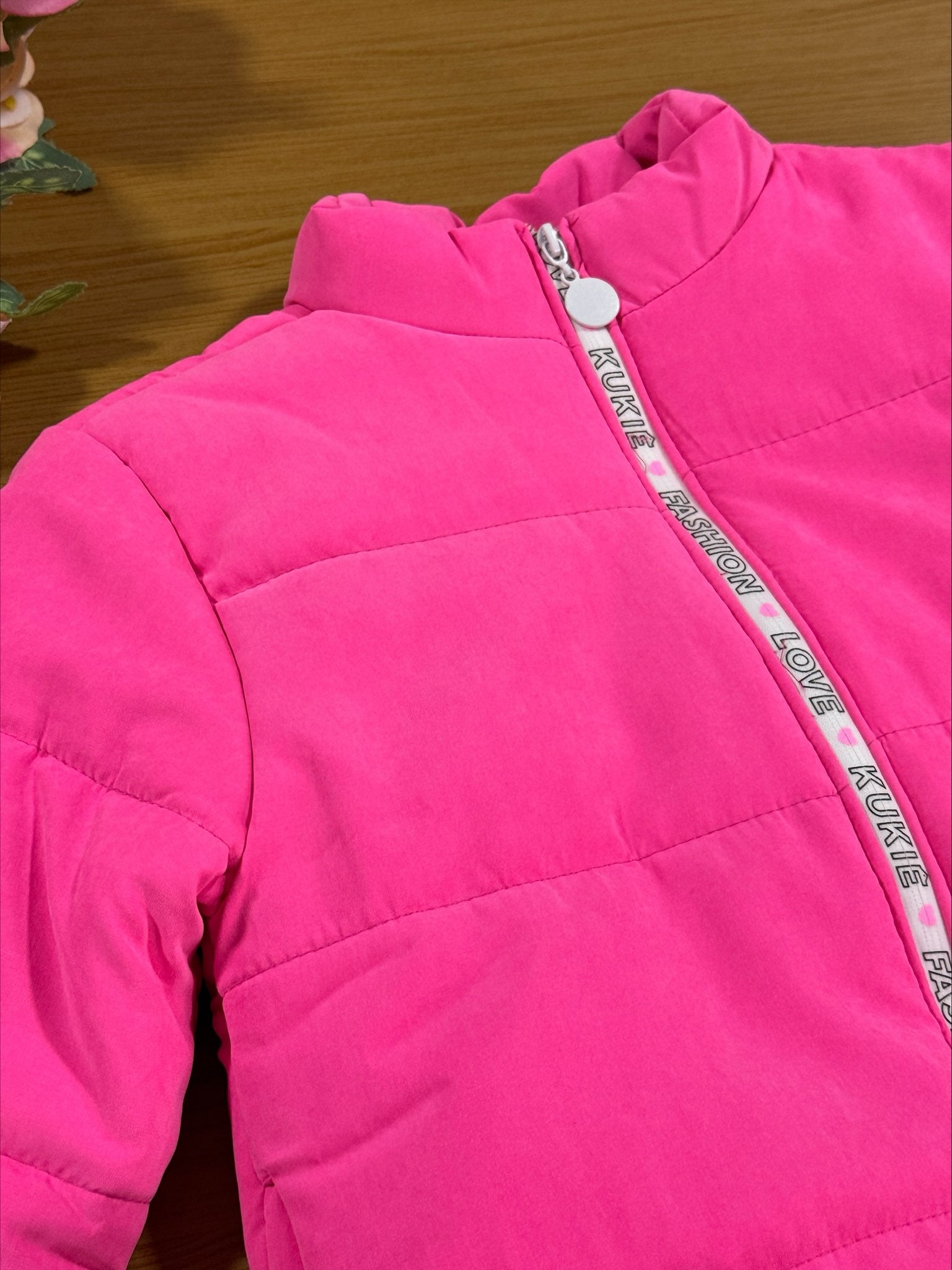 Jaqueta Infantil Kukie Inverno Puffer Pink