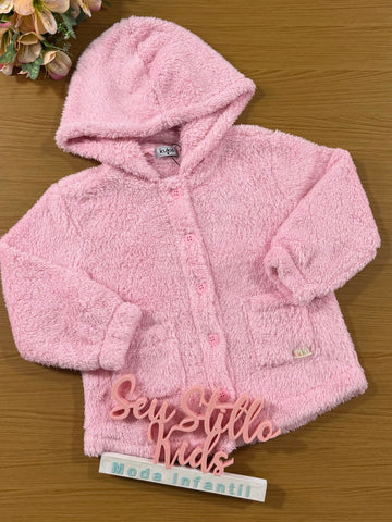 Jaqueta Infantil Kukie Inverno Teddy Rosa