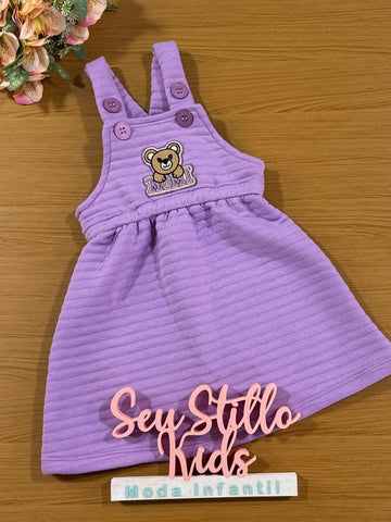 Salopete Infantil Momi Inverno Ursinho Lilás