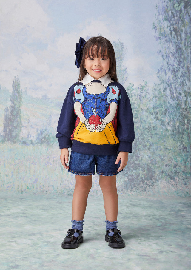 Moletom Infantil Animê Inverno Branca de Neve Disney