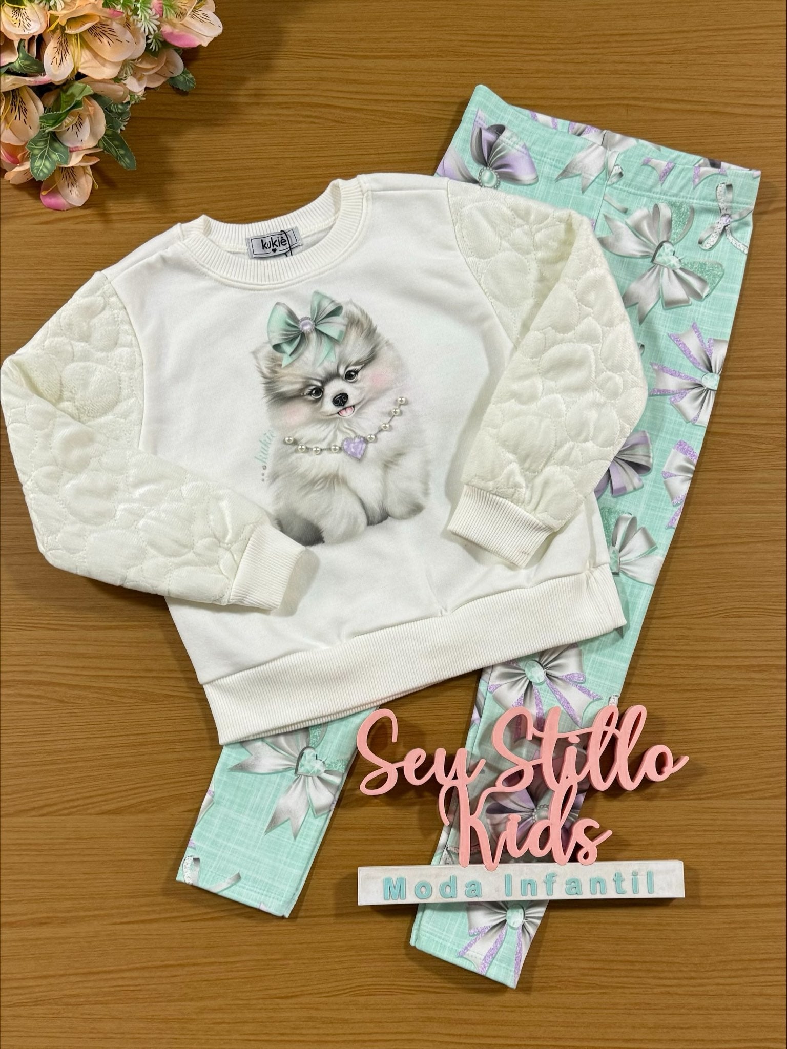 Conjunto Infantil Kukie Inverno Calça Térmica e Blusão Cachorrinho