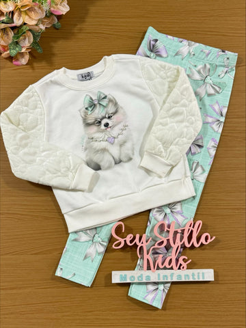 Conjunto Infantil Kukie Inverno Calça Térmica e Blusão Cachorrinho