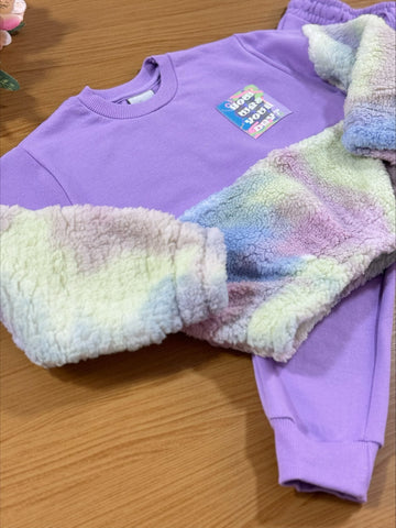 Conjunto Infantil Catavento Inverno com Calça e Blusão Pelinhos Tie Dye