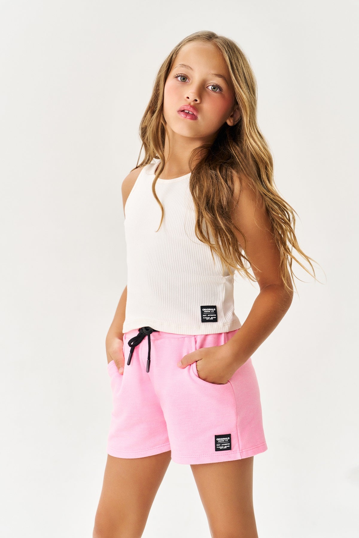 Shorts Infantil Catavento Verão Moletinho Rosa