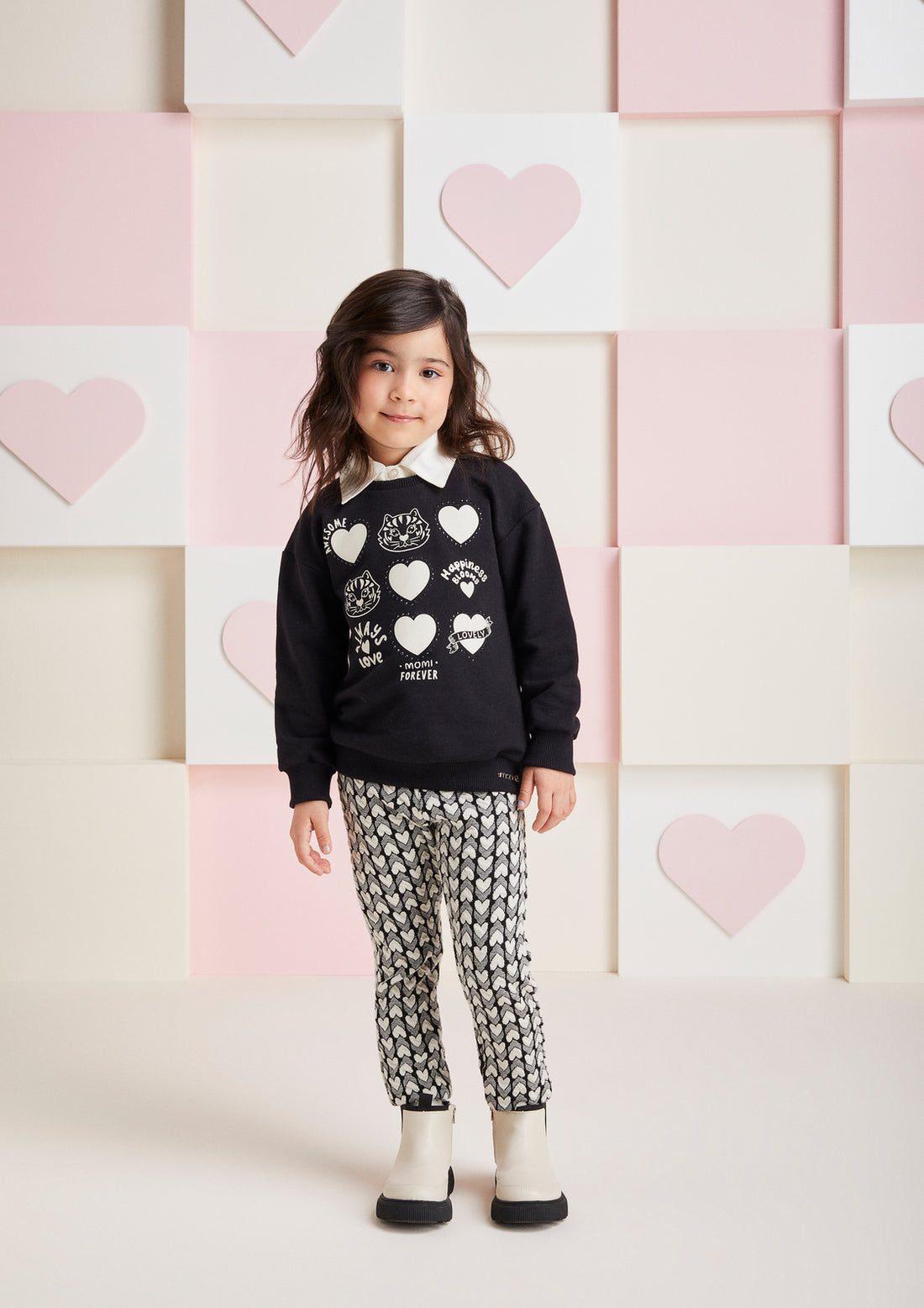 Conjunto Infantil Momi Inverno Calça e Moletom Sem Flanela Gatinho