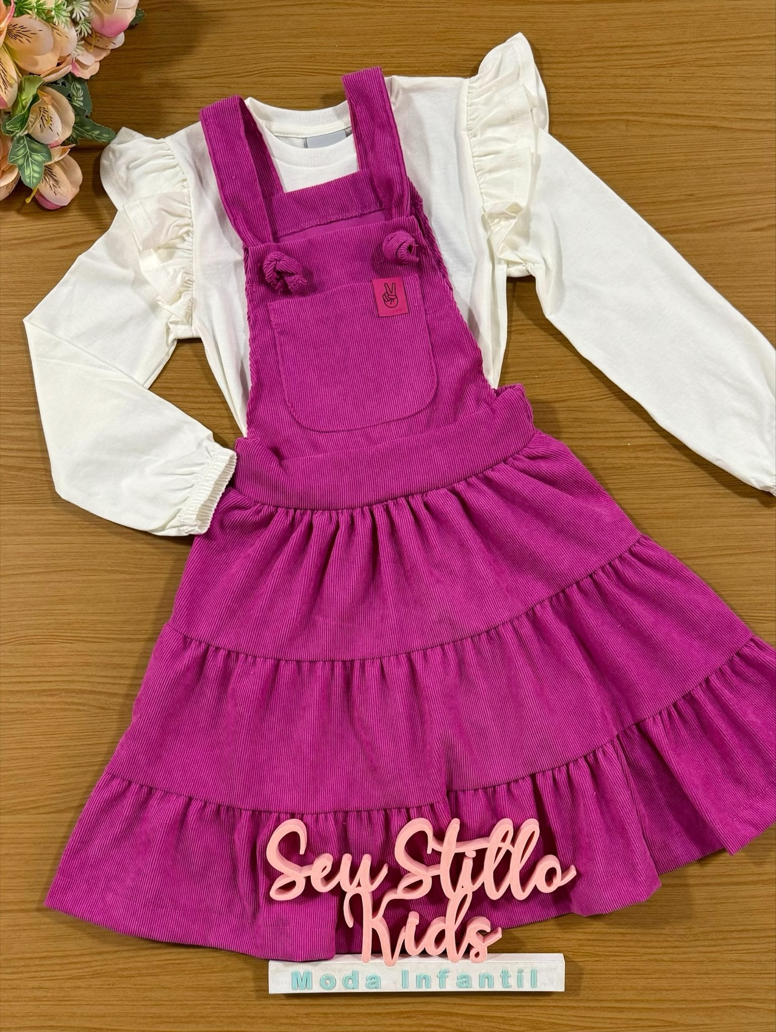 Salopete Infantil Catavento Inverno com Blusa Manga Longa