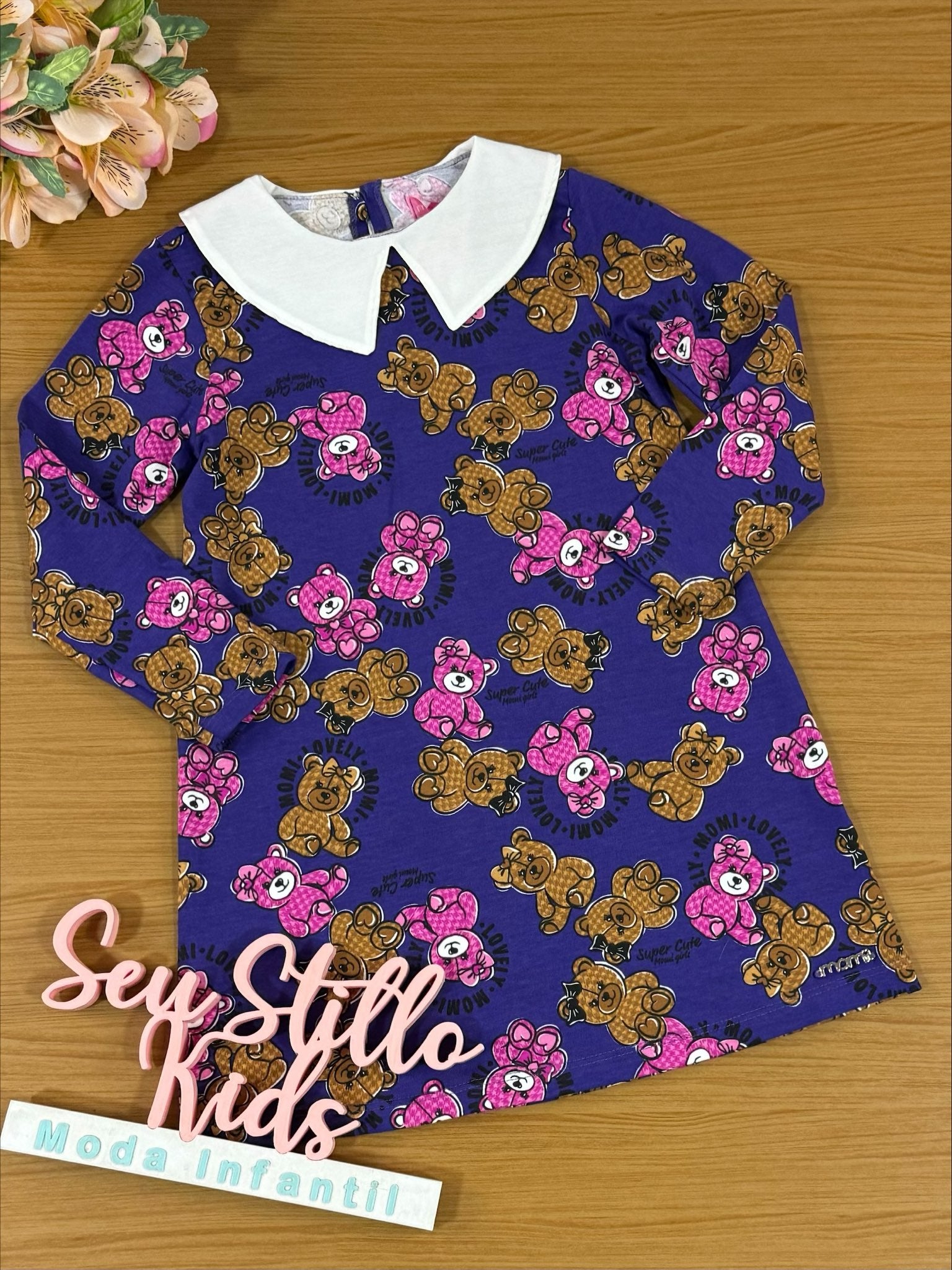 Vestido Infantil Momi Inverno Urso