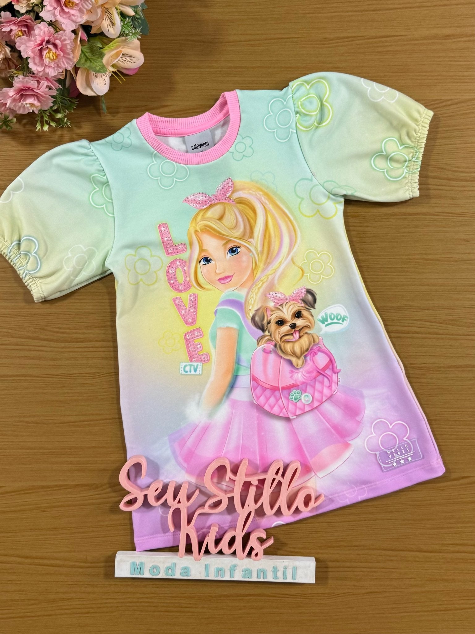 Vestido Infantil Catavento Verão Menina Love