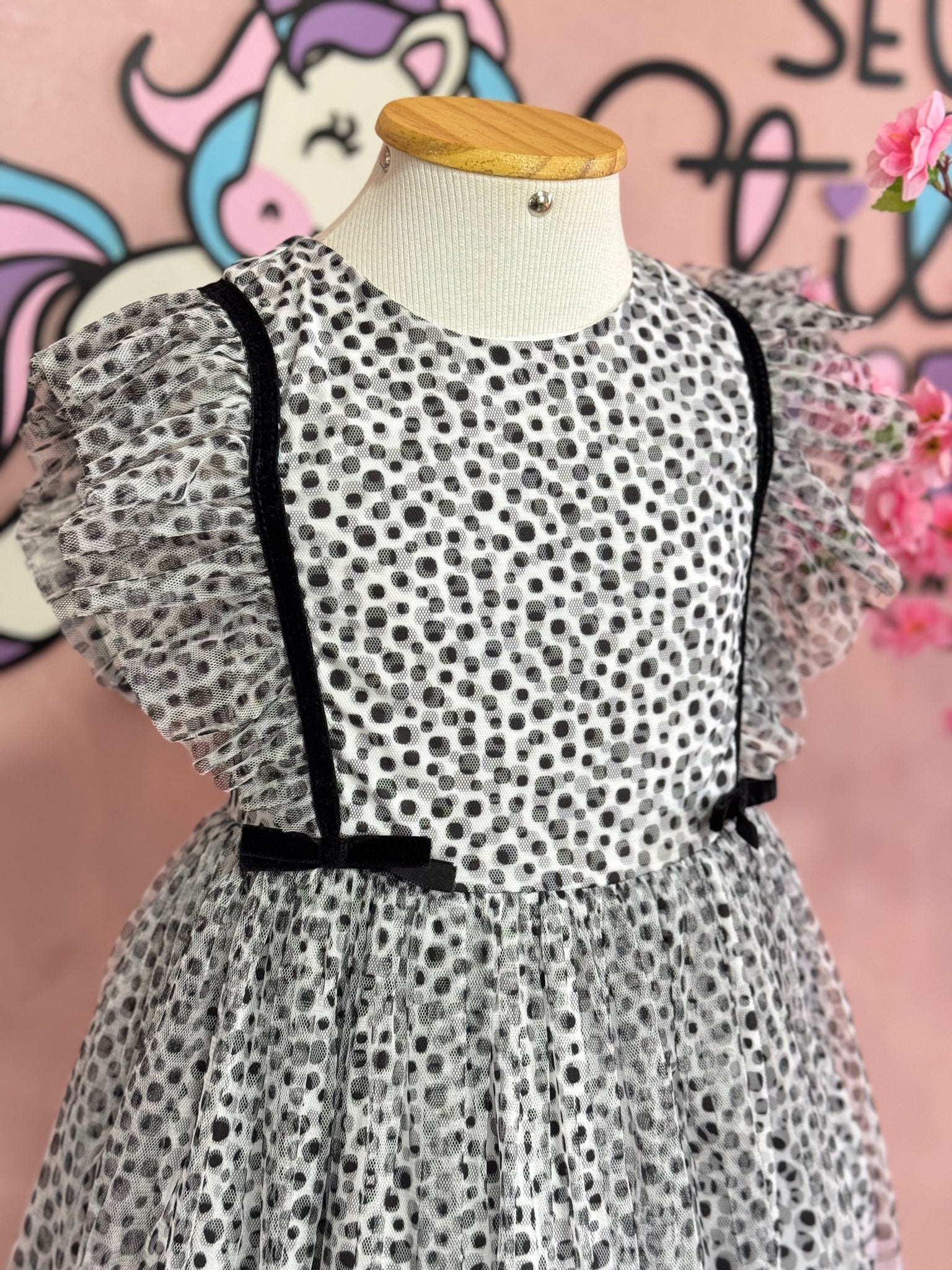 Vestido de Festa Infantil Petit Cherie Inverno Tule Ursinha Poá