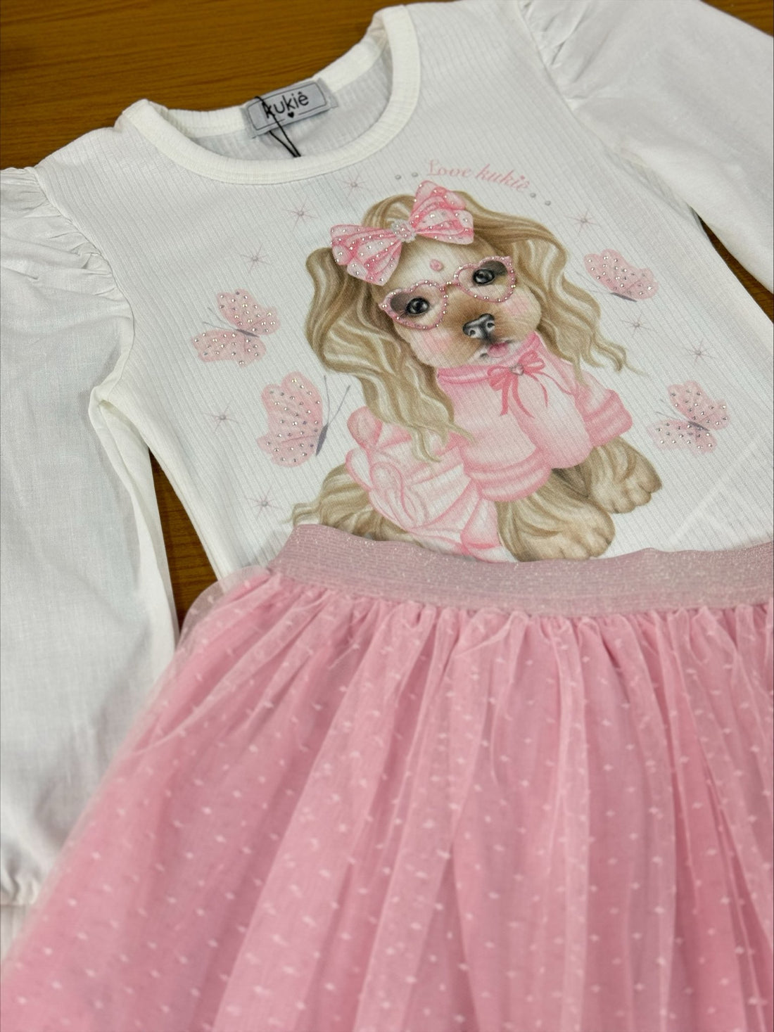 Conjunto Infantil Kukie Inverno Saia e Blusa Cachorrinha