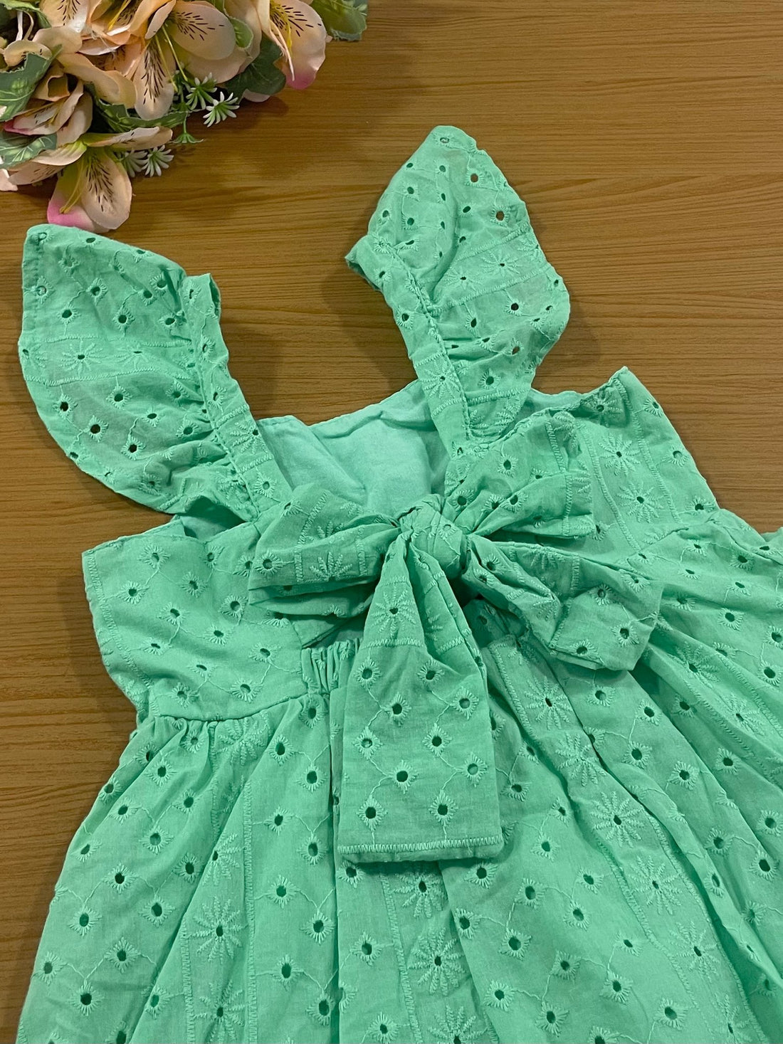 Vestido Infantil Catavento Verão Verde Laise