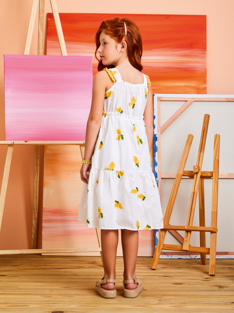 Vestido Infantil Momi Verão Limão