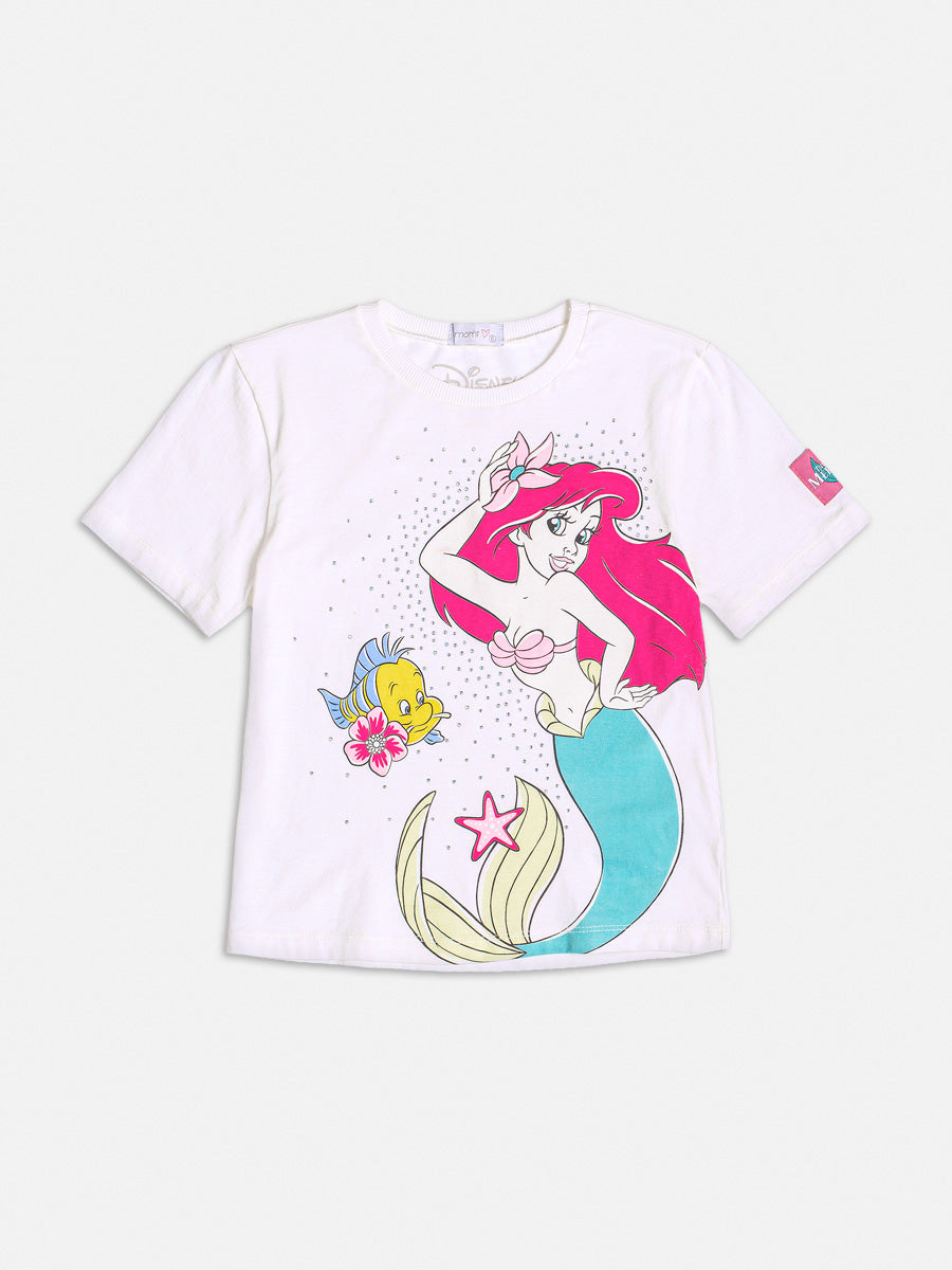 Blusa Infantil Momi Verão Branca Pequena Sereia