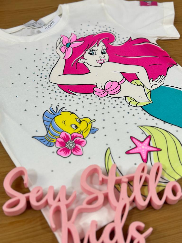 Blusa Infantil Momi Verão Branca Pequena Sereia