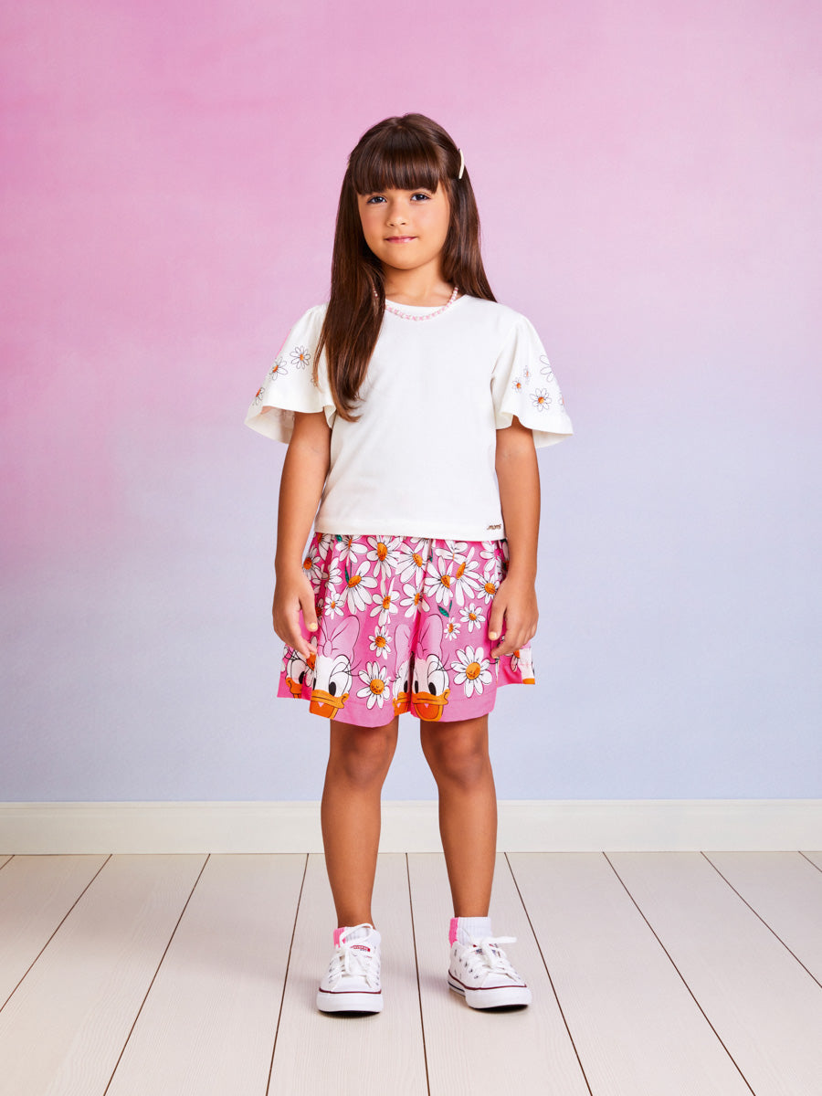 Conjunto Infantil Momi Verão Com Shorts e Blusa Margarida