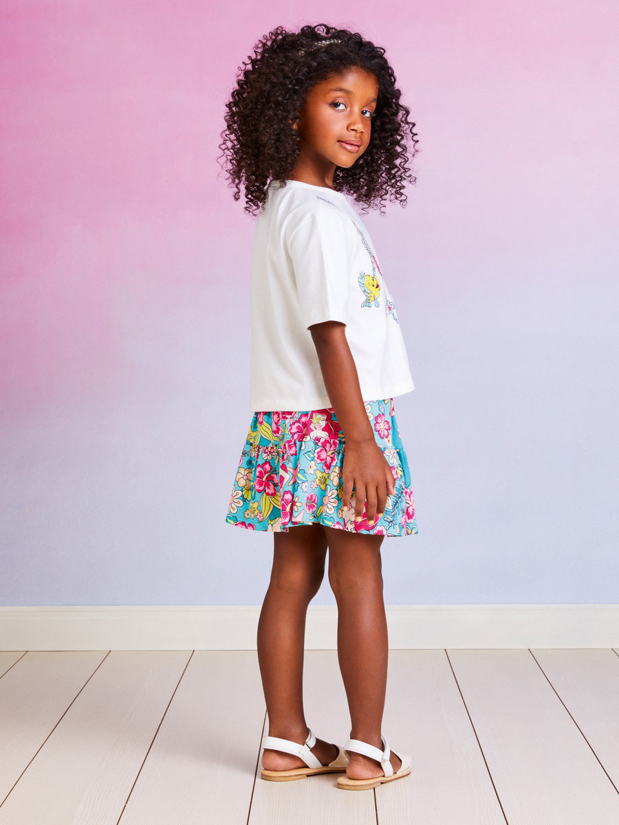 Conjunto Infantil Momi Verão Com Saia e Blusa Pequena Sereia