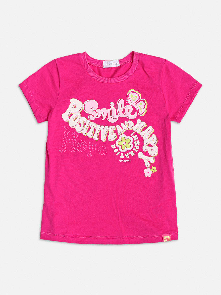 Conjunto Infantil Momi Verão Com Bermuda e Blusa Rosa Vibes Delicada