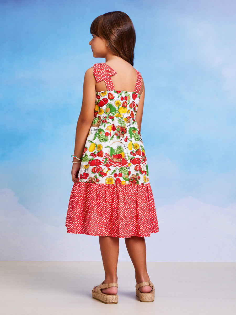 Vestido Infantil Momi Verão Frutas