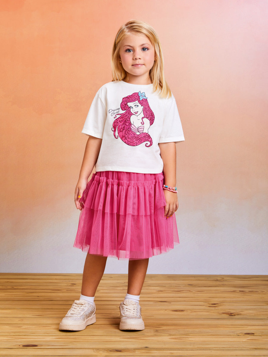 Conjunto Infantil Momi Verão Com Saia e Blusa Ariel