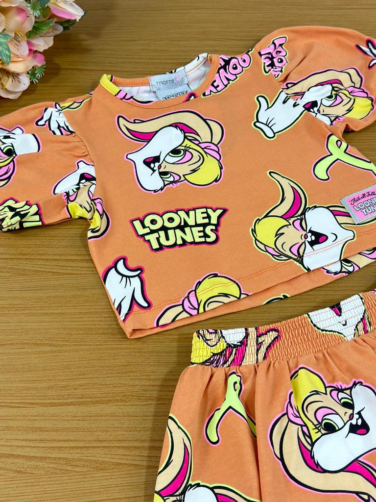 Conjunto Infantil Momi Verão Com Saia e Blusa Caramelo Lola