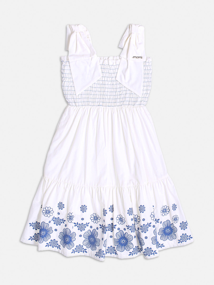Vestido Infantil Momi Verão Branco Flores