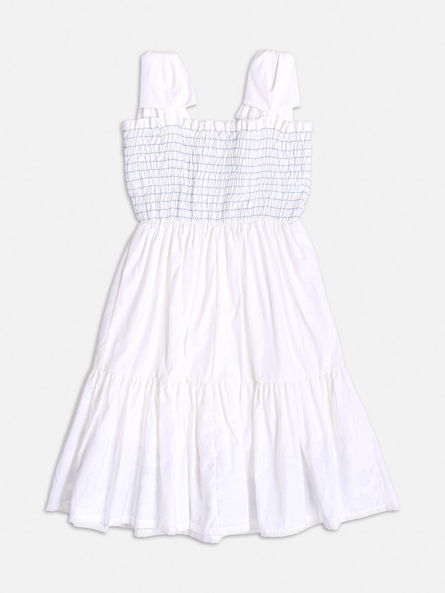 Vestido Infantil Momi Verão Branco Flores