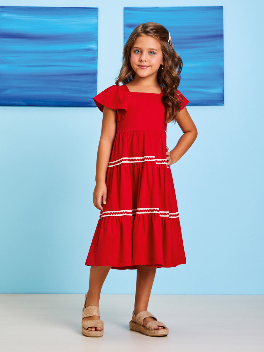 Vestido Infantil Momi Verão Vermelho