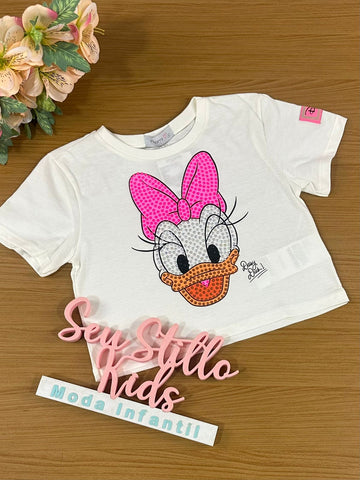 Blusa Infantil Momi Verão Branca Margarida