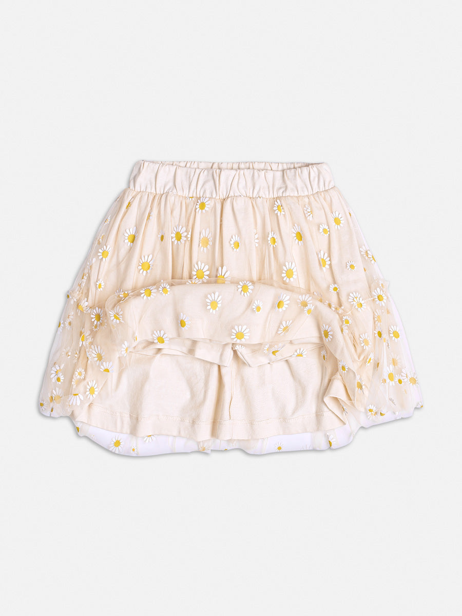 Conjunto Infantil Momi Verão Com Saia e Blusa Margaridas