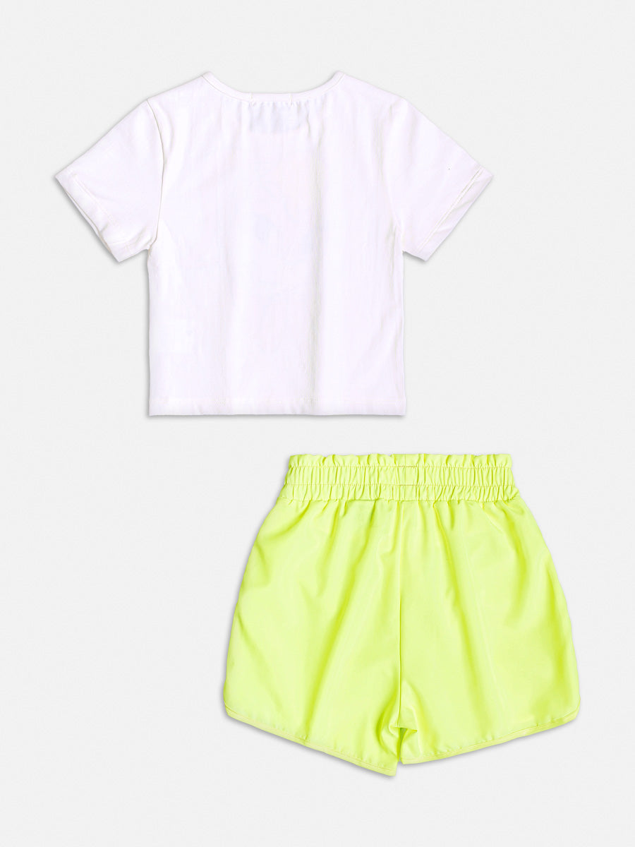 Conjunto Infantil Momi Verão Com Shorts Paetê e Blusa Lola
