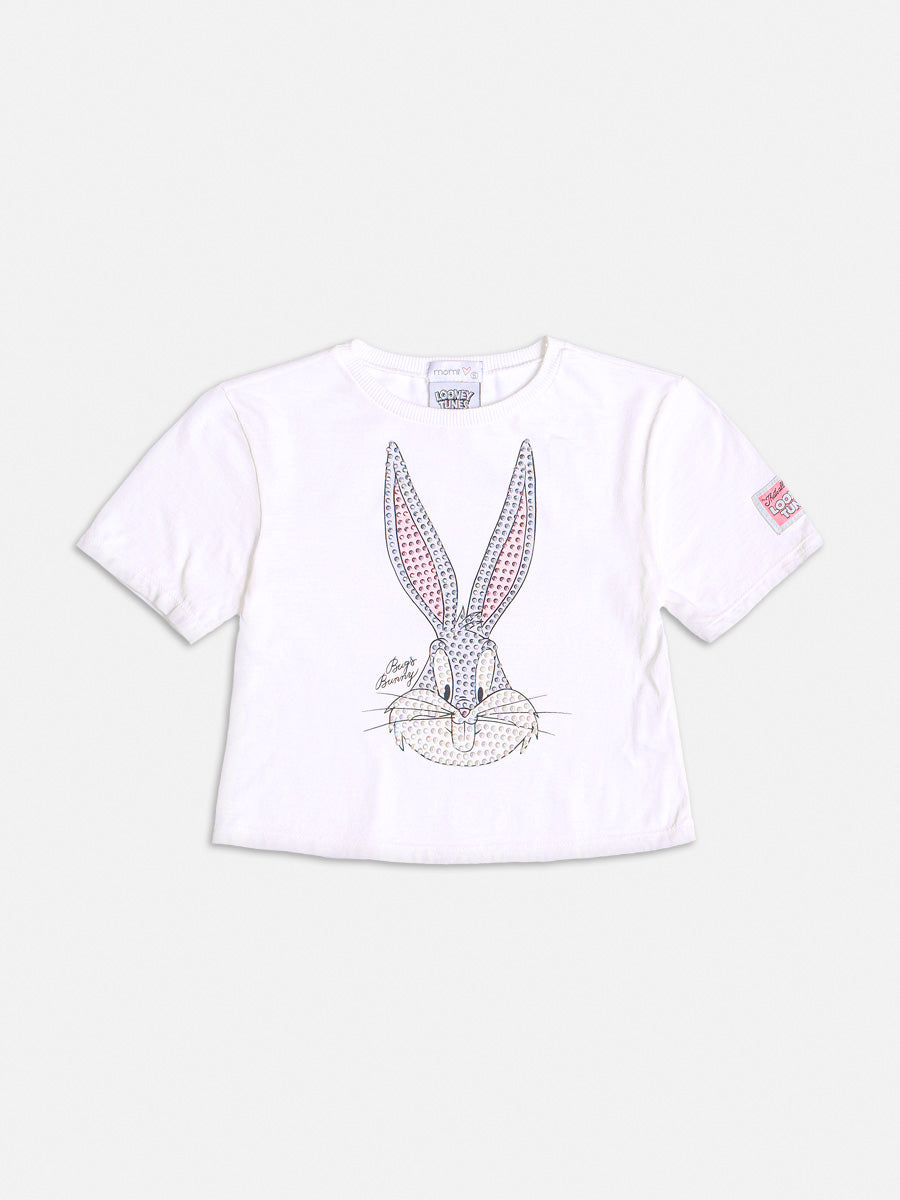 Blusa Infantil Momi Verão Branca Pernalonga