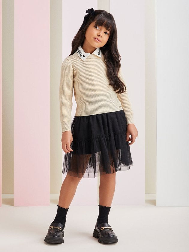 Saia Infantil Momi Inverno Preto Tule