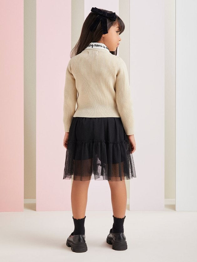 Saia Infantil Momi Inverno Preto Tule