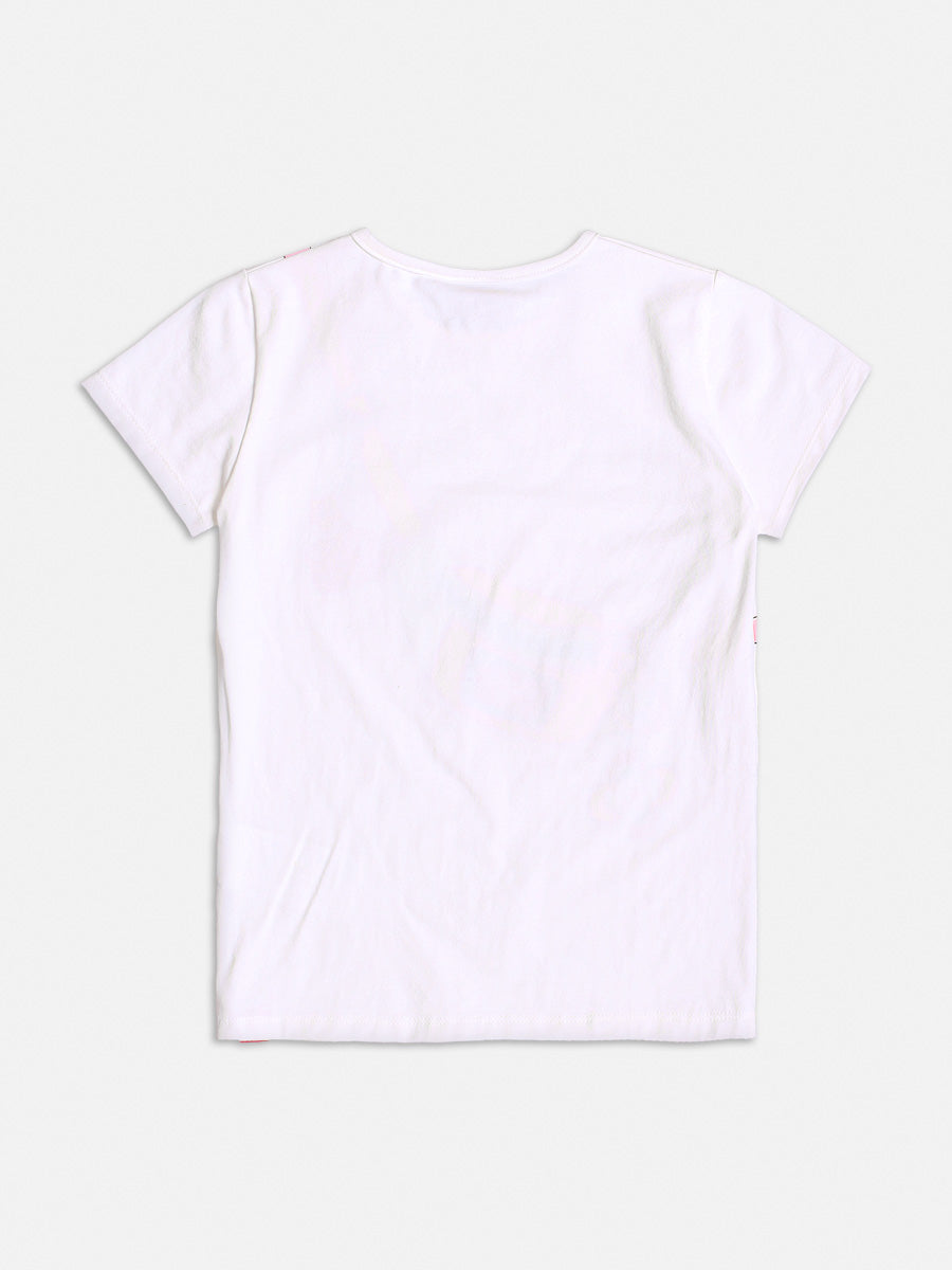 Conjunto Infantil Momi Verão Com Bermuda e Blusa Branca Pochete de Brilho