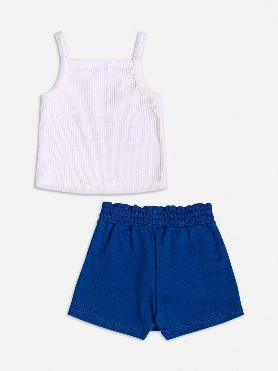 Conjunto Infantil Momi Verão Com Shorts Saia e Blusa Cerejinha