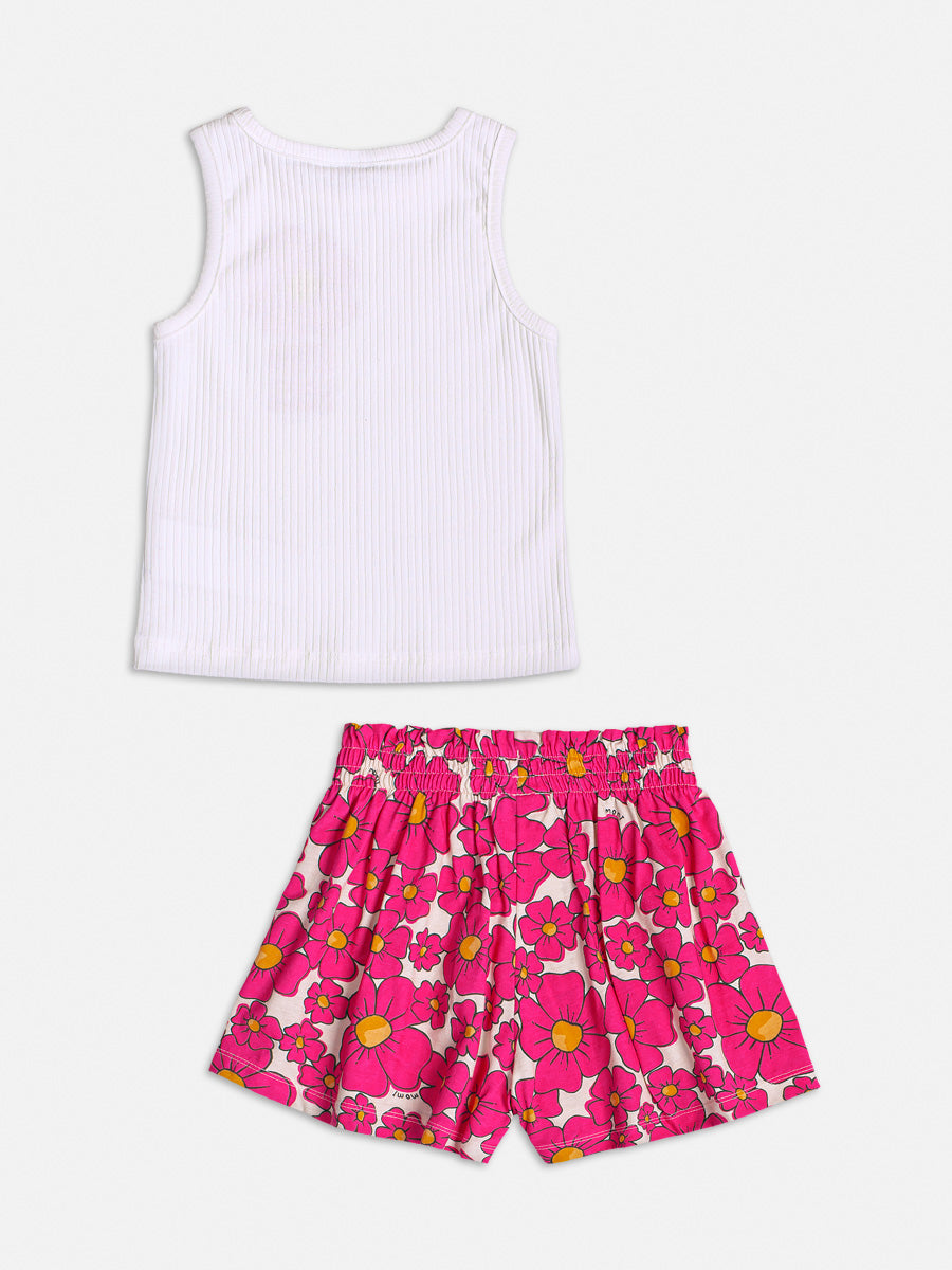 Conjunto Infantil Momi Verão Com Shorts e Blusa Florzinha