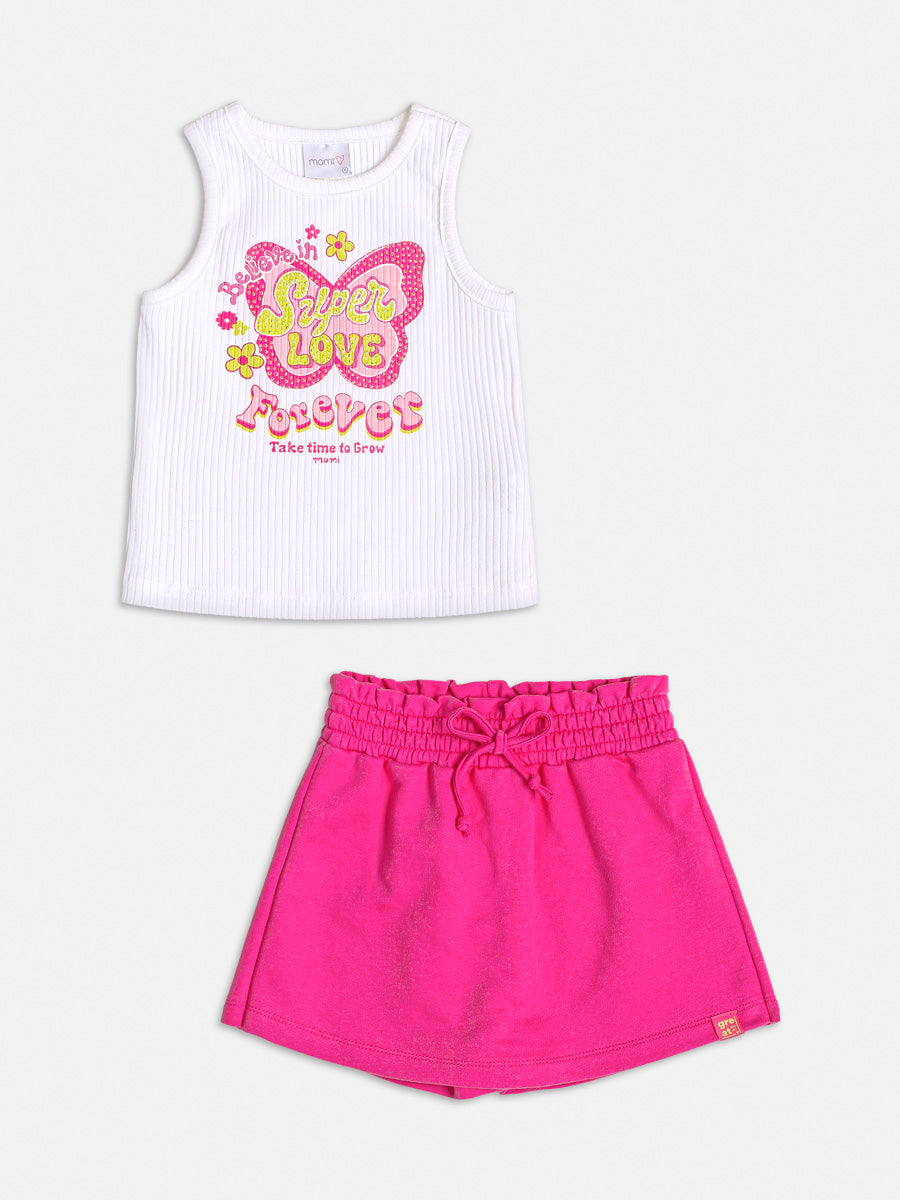 Conjunto Infantil Momi Verão Com Shorts e Blusa Super Love