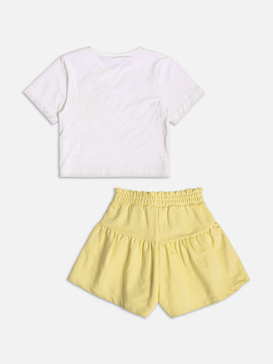 Conjunto Infantil Momi Verão Com Shorts e blusa Limão