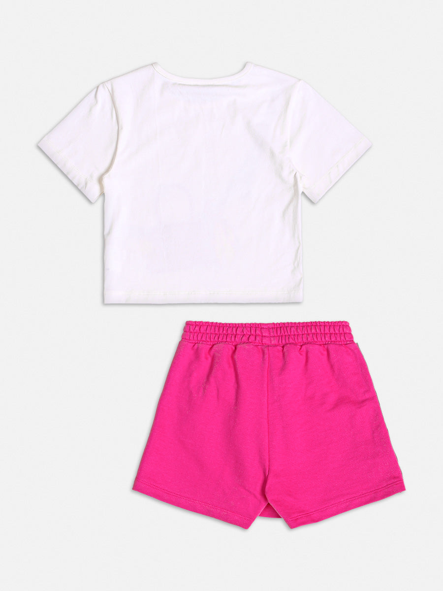 Conjunto Infantil Momi Verão Com Shorts Saia e Blusa Bolsinha