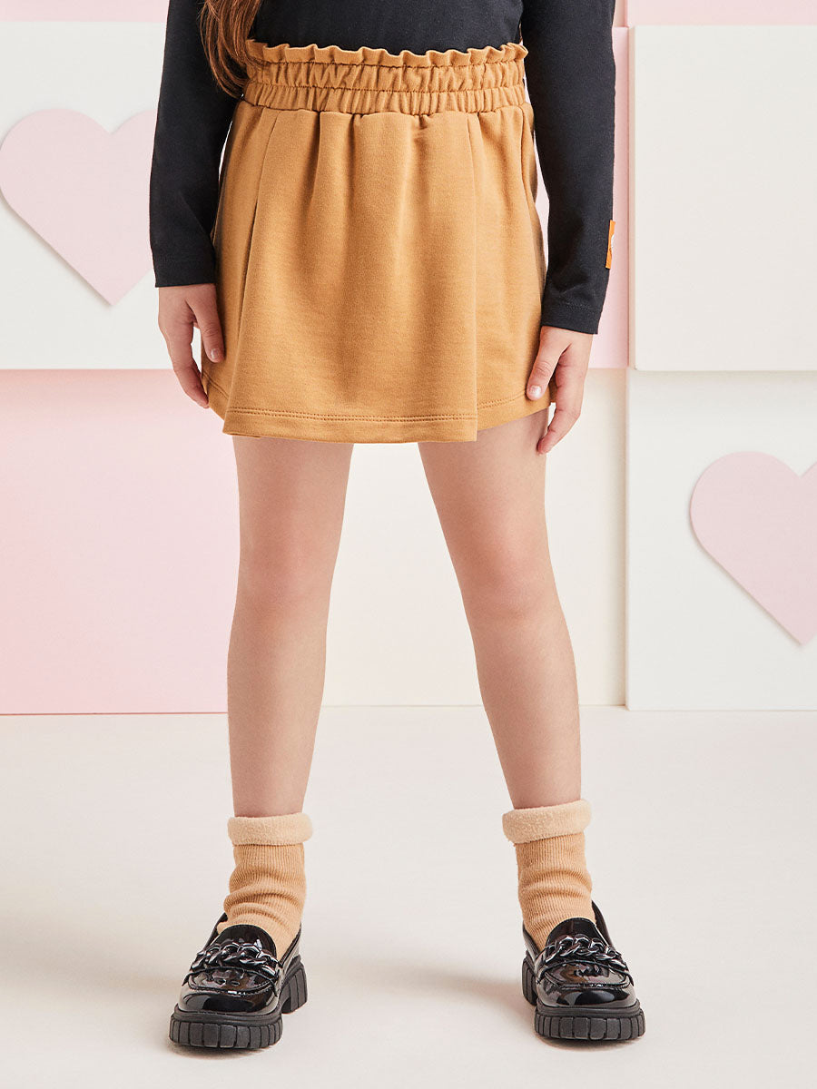 Conjunto Infantil Momi Inverno Shorts Saia e Blusa Preta Love