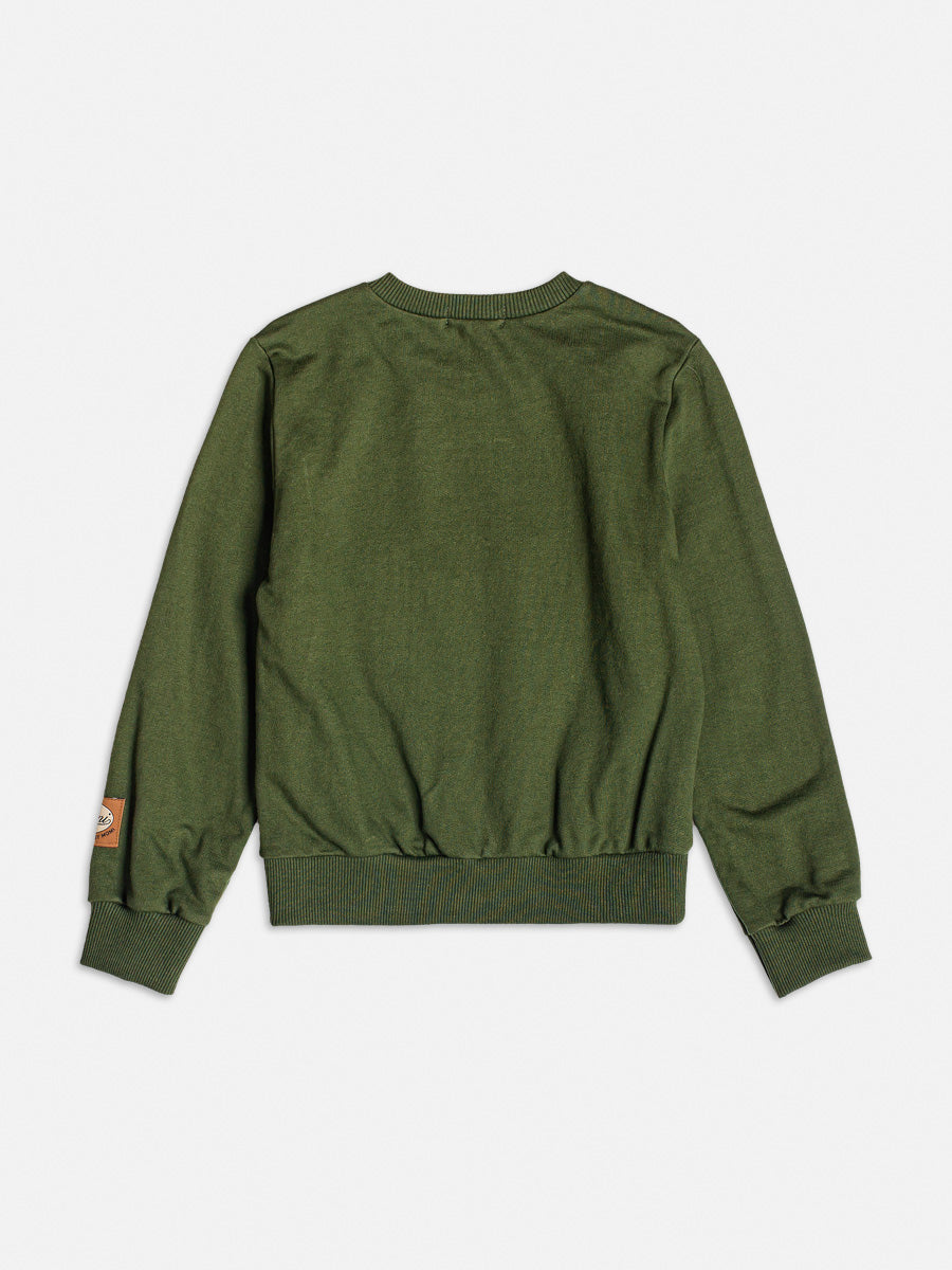 Moletom Infantil Momi Inverno Verde Militar Urso