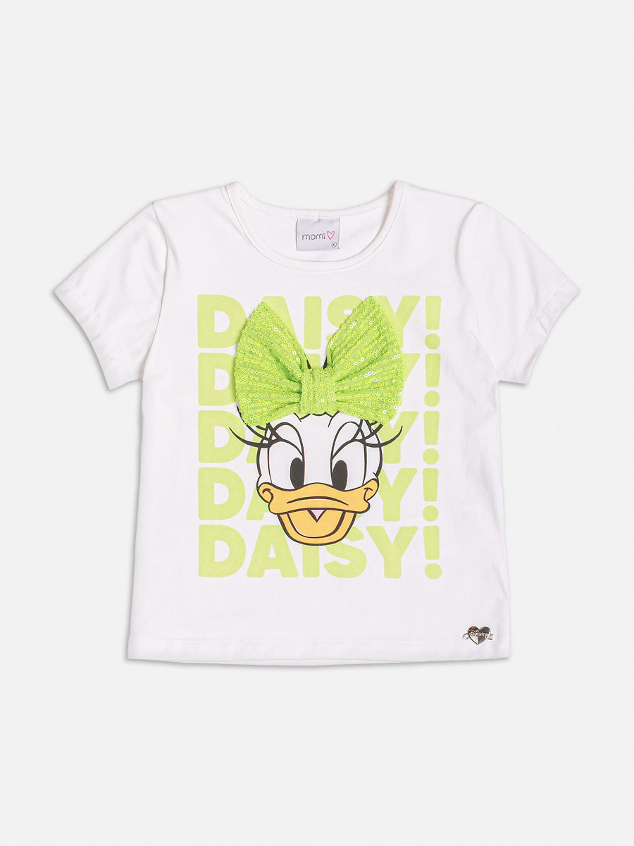 Conjunto Infantil Momi Verão Shorts Verde e Blusa Margarida Disney