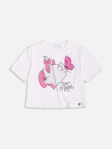 Conjunto Infantil Momi Verão Saia Tule e Blusa Gatinha Marie