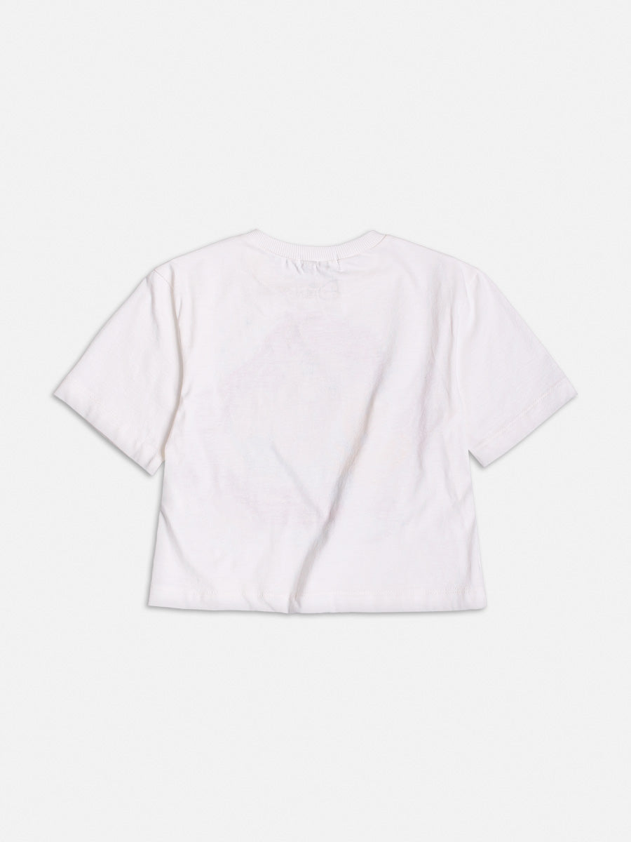 Conjunto Infantil Momi Verão Shorts Jeans e Blusa Pequena Sereia Disney