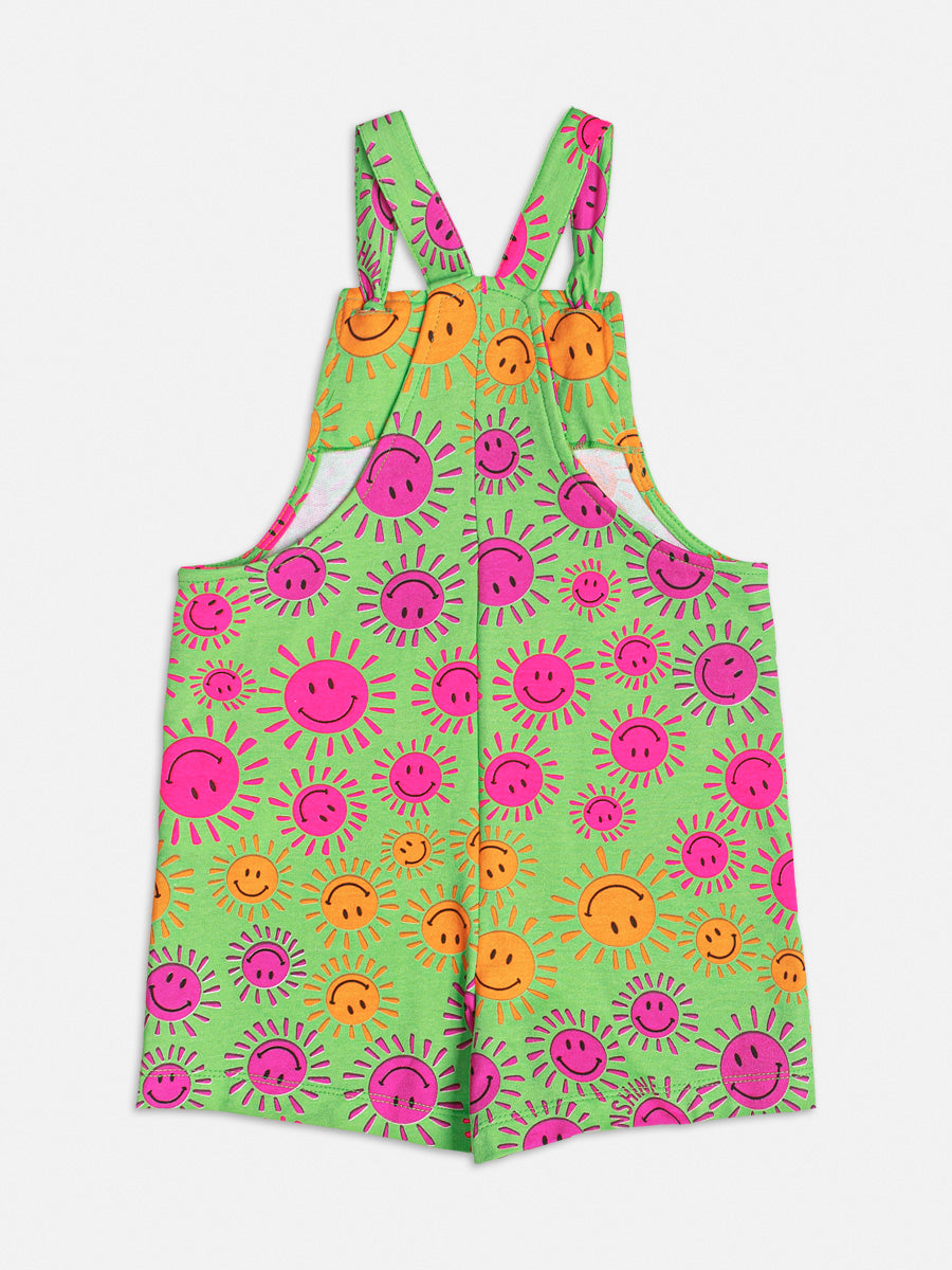 Jardineira Infantil Momi Verão Verde Solzinho Com Blusa
