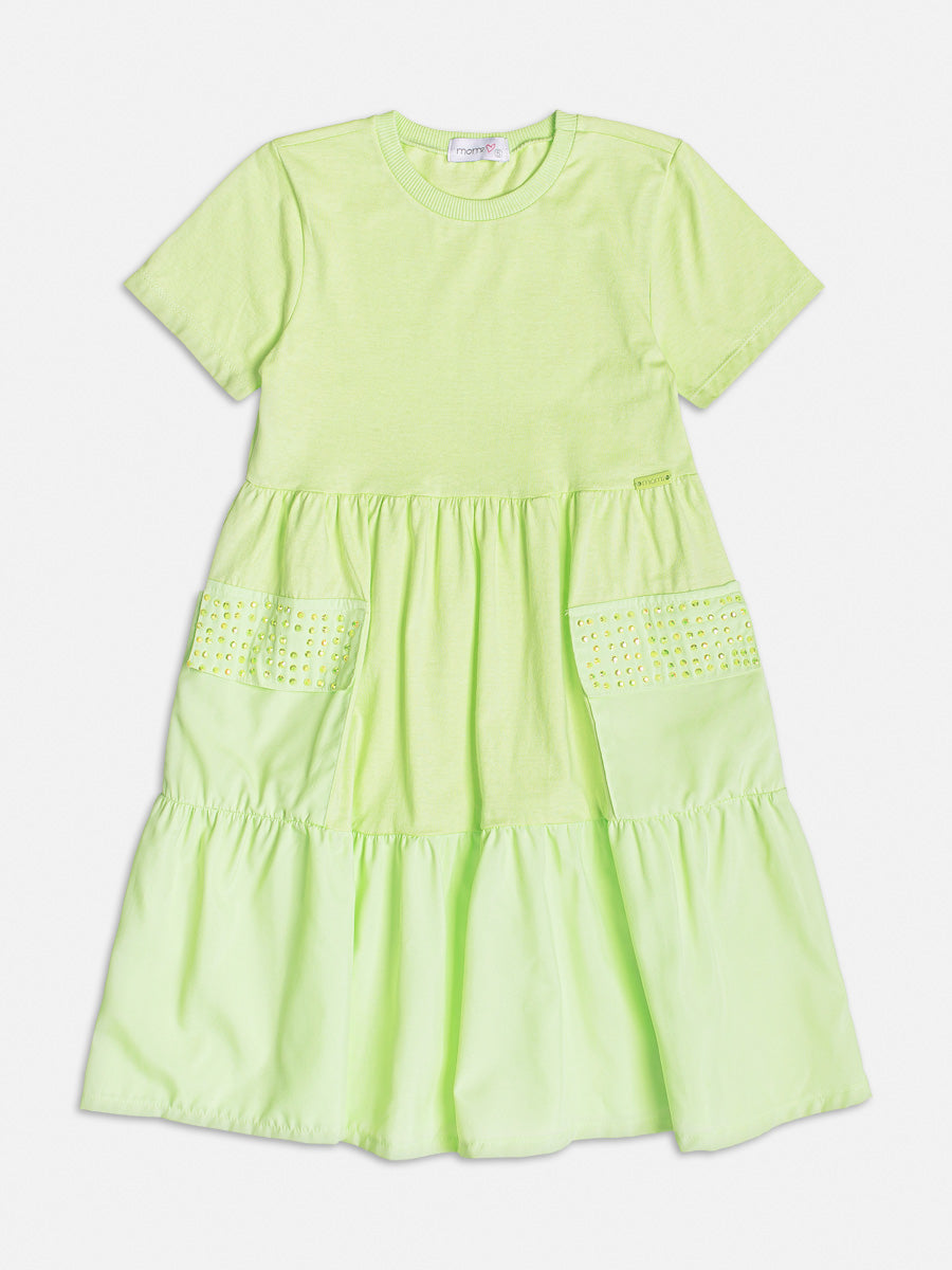 Vestido Infantil Momi Verão Verde Soft