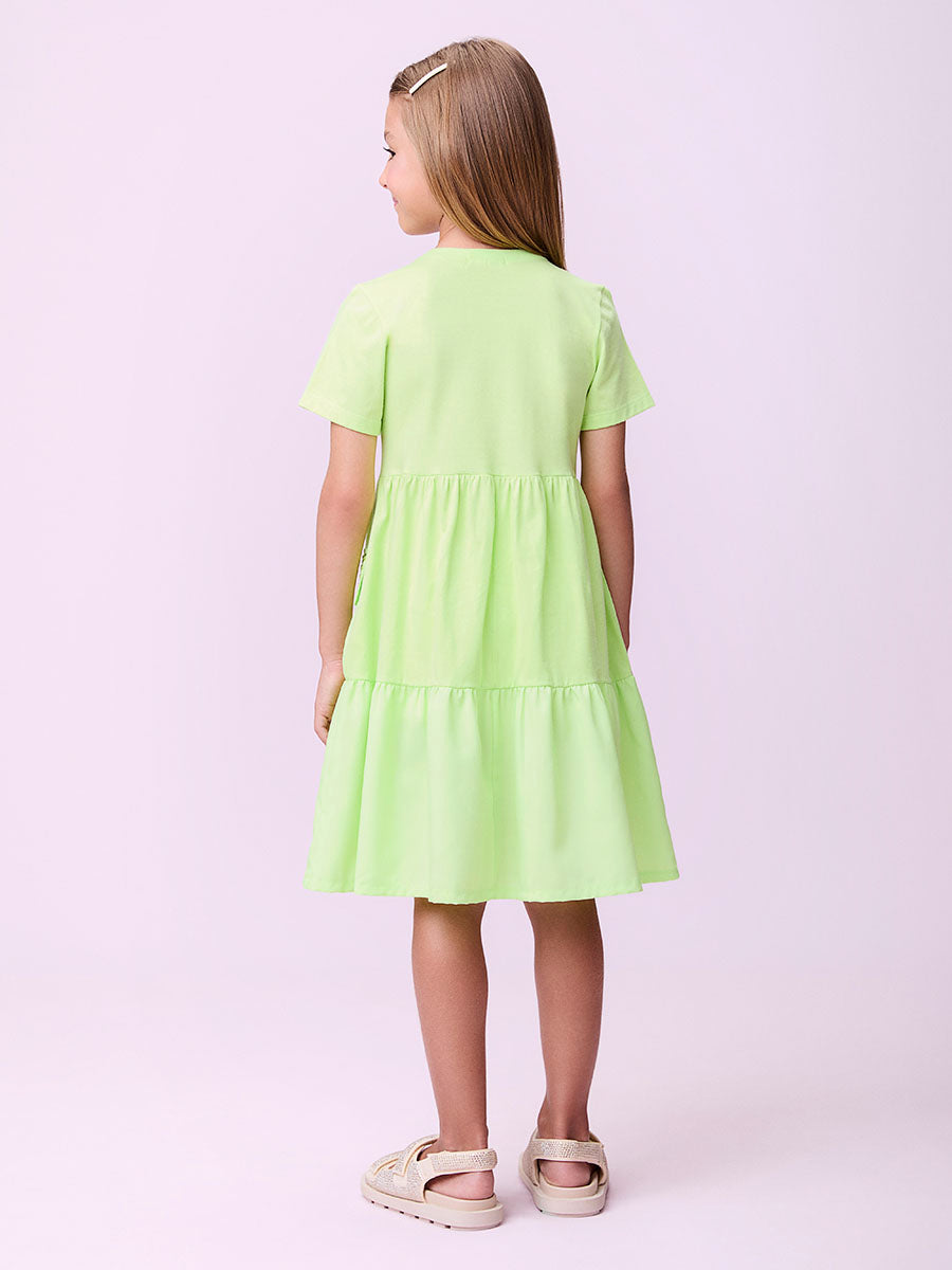 Vestido Infantil Momi Verão Verde Soft