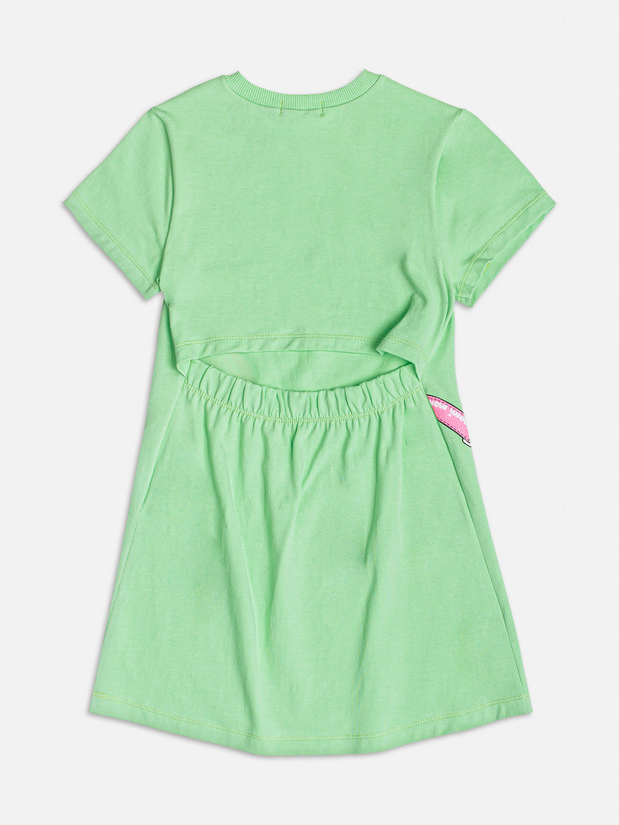 Vestido Infantil Momi Verão Verde Bolsinha
